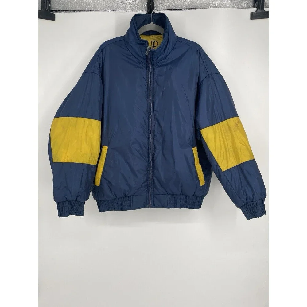 Vintage Pro Player Michigan Wolverines Reversible Puffer Jacket XL USA